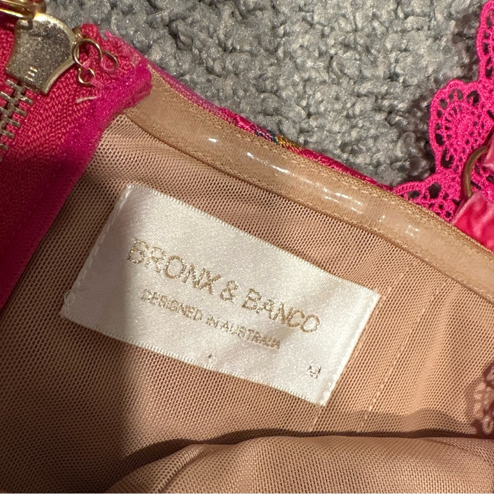 Bronx And Banco New Eva Midi Gown In Fuchsia Size M - Picture 11 of 16